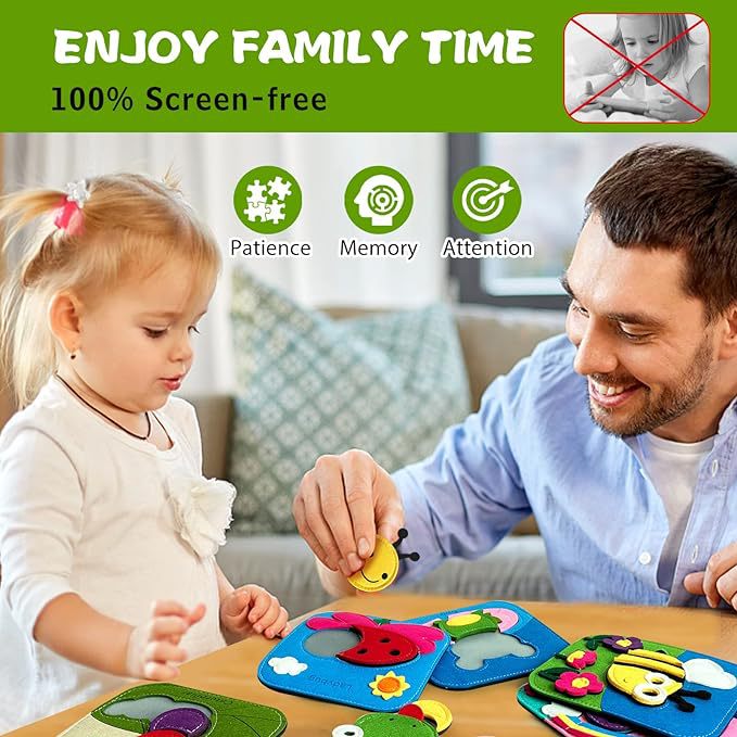 Mon premier puzzle d'animaux en feutre - Ensemble de 6 pièces