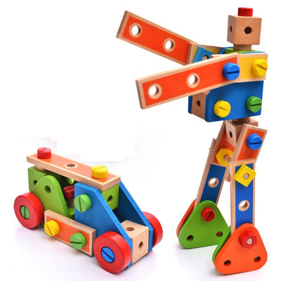 Construction de jeux de construction Blocs en bois de 70 pièces Meilleurs jouets à fonctions ouvertes pour enfants