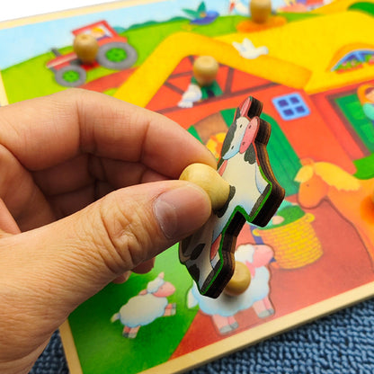 Wooden Big Knob Jungle Puzzle Puzzle board