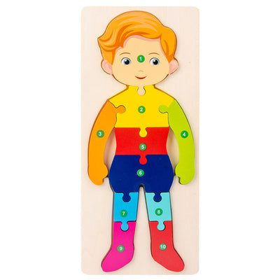 Montessori Puzzles 4 Pack - Eco-Friendly Wooden Puzzles Set#5