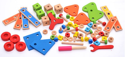 Construction de jeux de construction Blocs en bois de 70 pièces Meilleurs jouets à fonctions ouvertes pour enfants