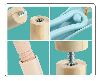 Wooden Sweeper Dustpan Mop Duster Brush Cleaning Kit with Hanger