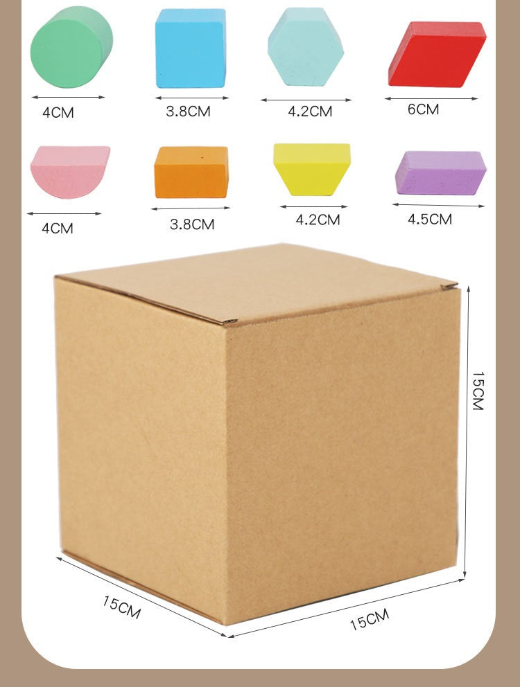 Wooden Montessori Shape Sorting Box with shifting plates