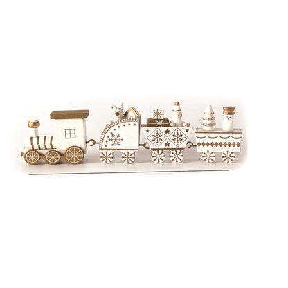 Wooden Christmas Mini Train Set – Festive Holiday Decoration