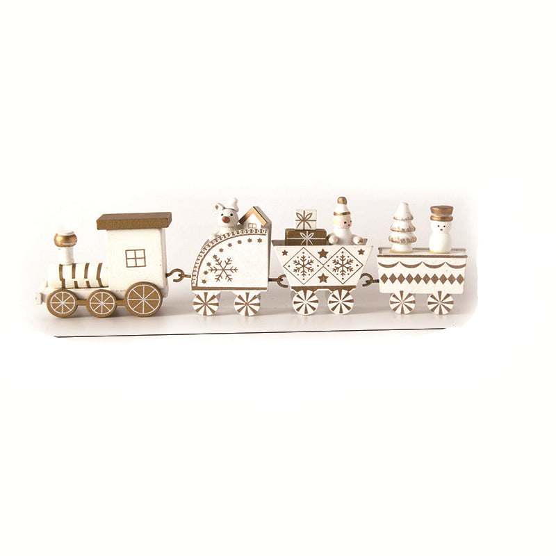Wooden Christmas Mini Train Set – Festive Holiday Decoration