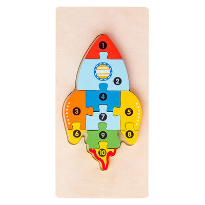 Rompecabezas Montessori paquete de 4 - Set de rompecabezas de madera ecológicos n.º 8