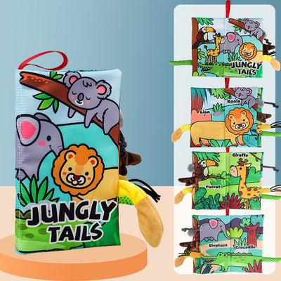 Toddler  Animals Tails Plush Tactile Sensory Cloth Book