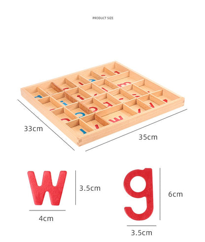 Wooden Letters Montessori Moveable Alphabet 26 set or Tray