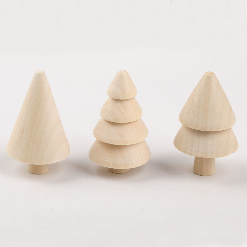 Wooden Craft DIY Christmas Natural Tree Acorn Loose Parts Kids Toy