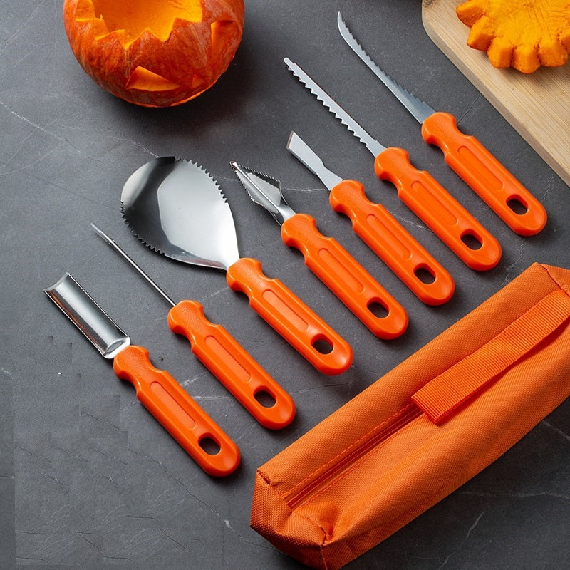 8pcs Pumpkin Carving Tools ,Stainless Steel Halloween Cutter Sculpting Kids Tool