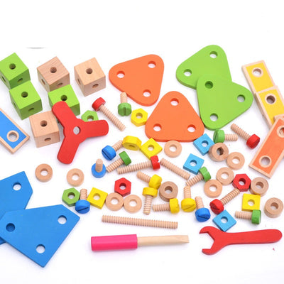 Construction de jeux de construction Blocs en bois de 70 pièces Meilleurs jouets à fonctions ouvertes pour enfants