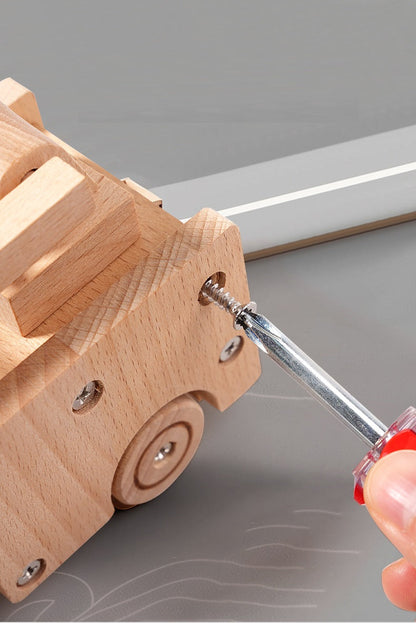 Kids Real Tools Set DIY Build a Wooden Basic Fire Truck Set