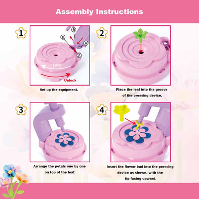 Kit de fabrication de bouquets de fleurs DIY, Ensemble d'activités créatives pour enfants 3 ans et plus avec presse à fleurs