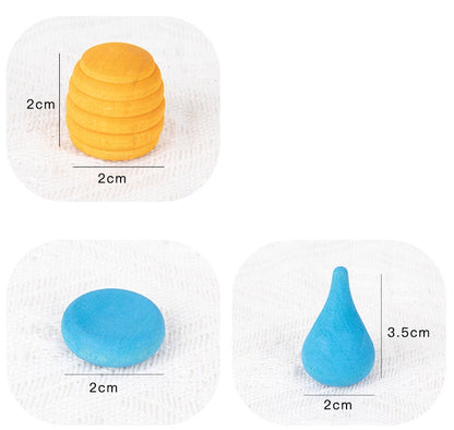 Wooden Rainbow Colour Mandala Loose Parts Set Assorted Styles