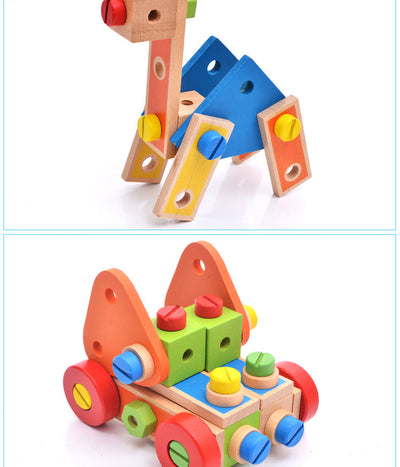 Construction de jeux de construction Blocs en bois de 70 pièces Meilleurs jouets à fonctions ouvertes pour enfants