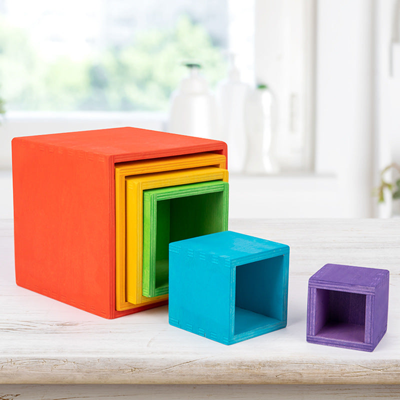 Wooden Rainbow Nesting Boxes