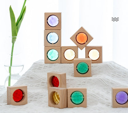 Large Sparkling Gem blocks with Tray Large Acrylic See Through 25 Gem Stones MIX