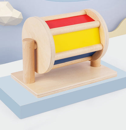 Montessori Spinning Drum With Mirror Panel