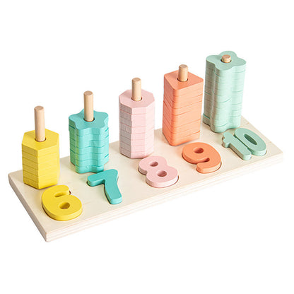 Wooden Educational Numbers Counting Shape Sorting Game Kids Toy