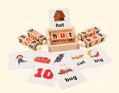 CVC Word Spin and Read Phonic Spelling Learning Game Word Cognitive Pairing