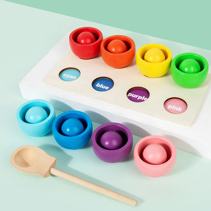 Montessori Colour Sorting Board with Ball and Cups