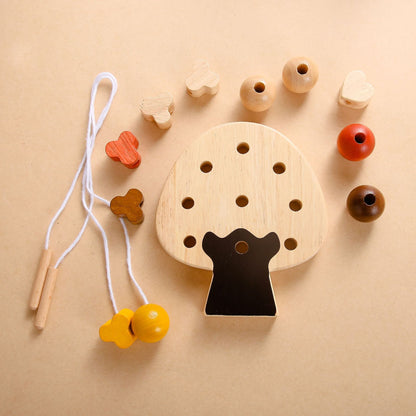 Wooden Tree Bead Threading Toy