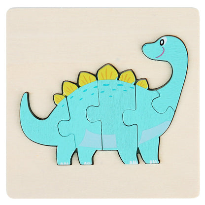 Dino Montessori Puzzles 6 Pack - Eco-Friendly Wooden Puzzles