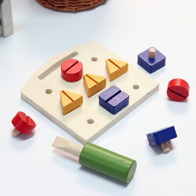 Planche d'activités Montessori en bois avec vis et écrous