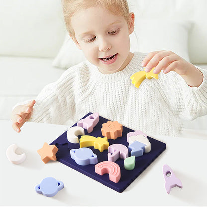 Montessori silicone shape puzzle (STARS)