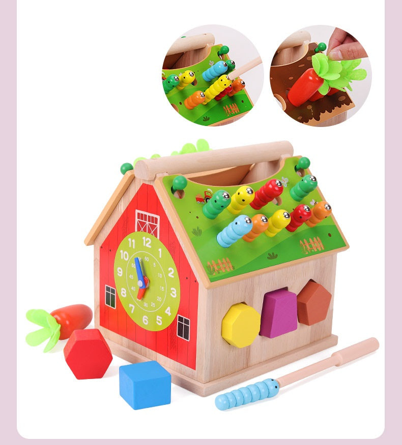 Wooden Educational Activity Cube Box Montessori inspired Toy