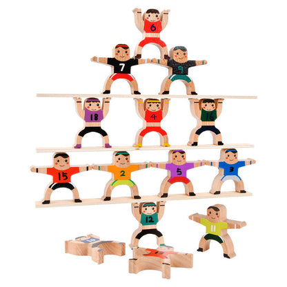 Natural Set of 16 NUMBERS Balancing Stacking Human Blocks