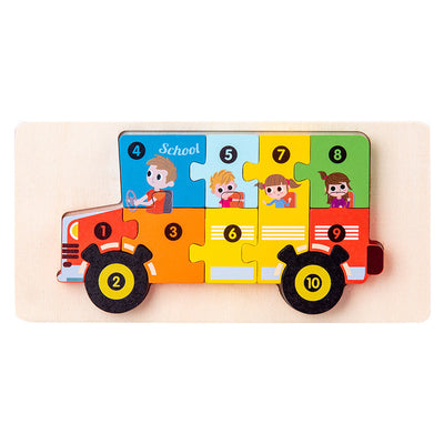 Montessori Puzzles 4 Pack - Eco-Friendly Wooden Puzzles Set#9