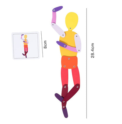Posing Doll  Wooden Action Figure Body Joints Learning Toy