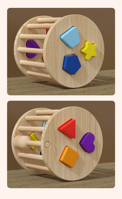 Montessori Rolling Ball Cylinder Shape Sorter Cube Toy