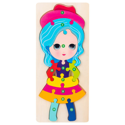 Montessori Puzzles 4 Pack - Eco-Friendly Wooden Puzzles Set#5