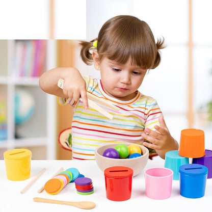 Montessori Colour Sorter Ball and Coin With Cups Set