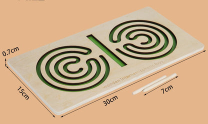 Pre-writing Board Left and Right Brain Training  Wooden Tracing Board Motor Skills Toy