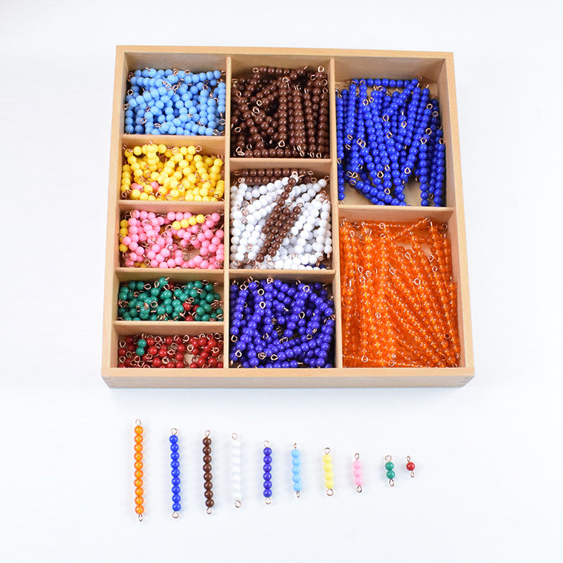 Montessori Bead Decanomial with Box School Teaching Mathematics Bead Bar Box Multiplication