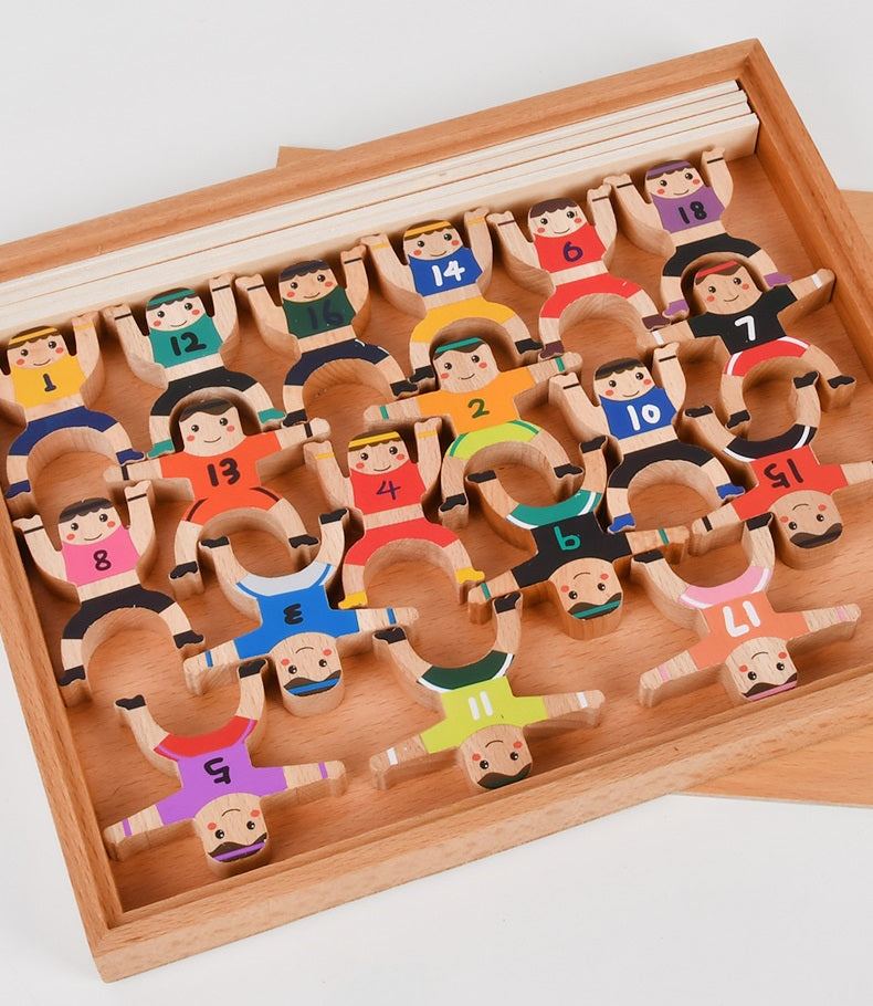 Natural Set of 16 NUMBERS Balancing Stacking Human Blocks