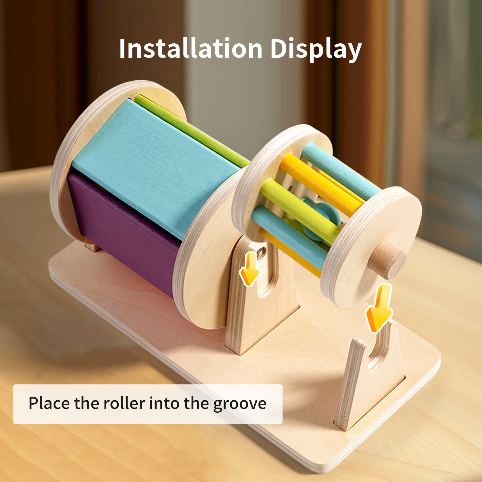 Montessori Toddler Double Spinning Drum Cylinder Mirror and Sound