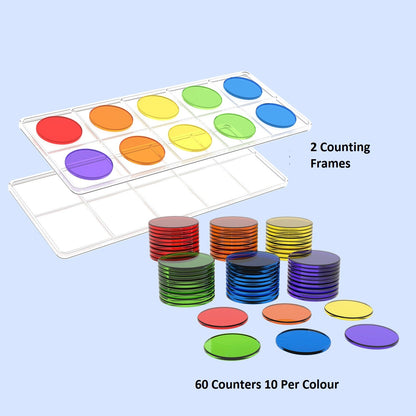 Educational Resources Transparent Countlng Frames with Coloured Counters