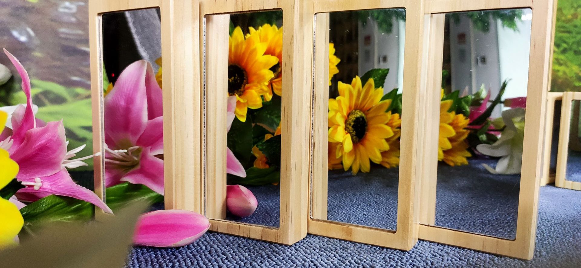 26pc Premium Wooden Blocks Building Mirror Blocks With Tray