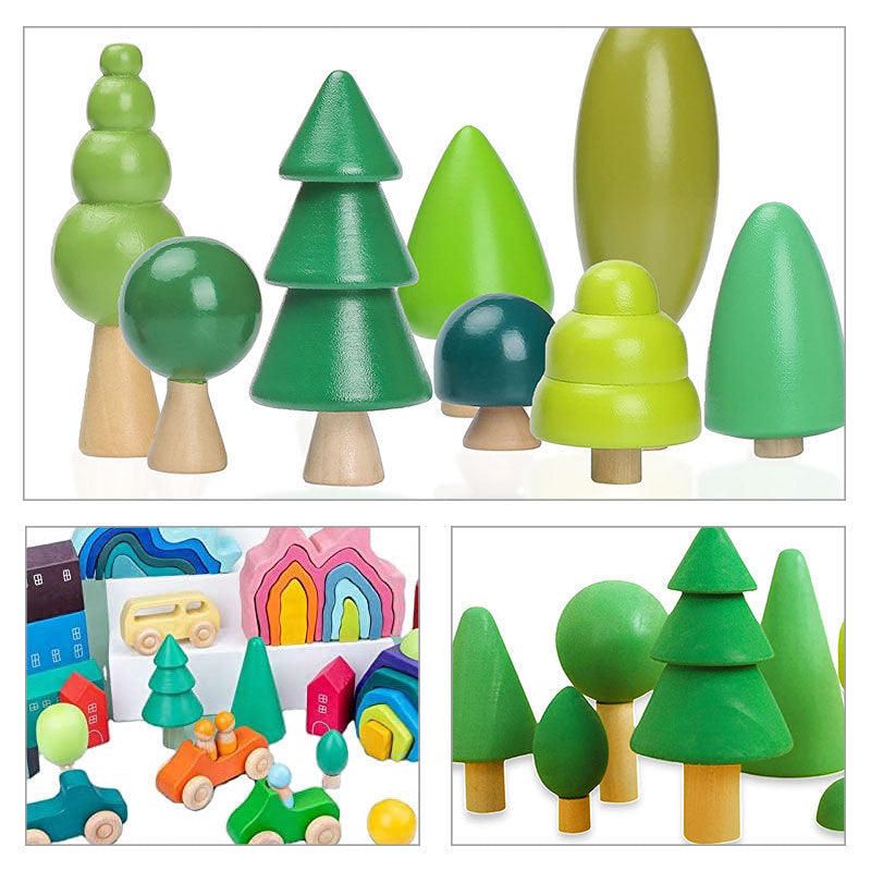 Wooden Craft DIY Christmas Natural Tree Acorn Loose Parts Kids Toy