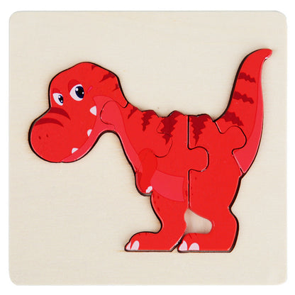 Dino Montessori Puzzles 6 Pack - Eco-Friendly Wooden Puzzles Set#2