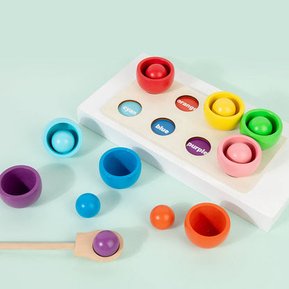 Montessori Colour Sorting Board with Ball and Cups