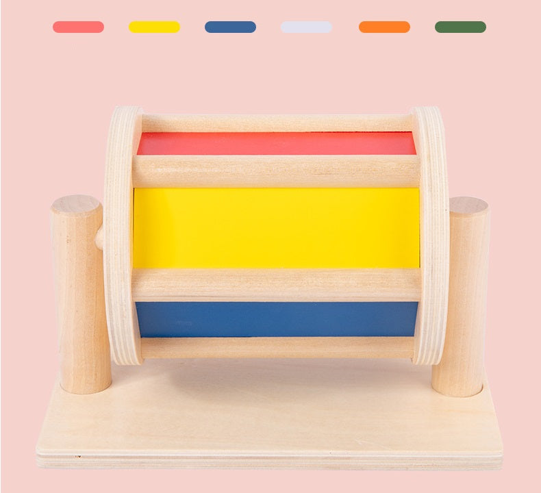Montessori Spinning Drum With Mirror Panel