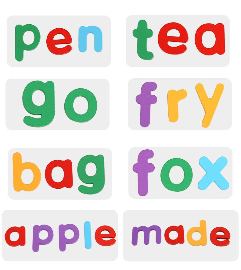 Wooden Alphabet Letters Word Spelling Game With Learning Word Trays