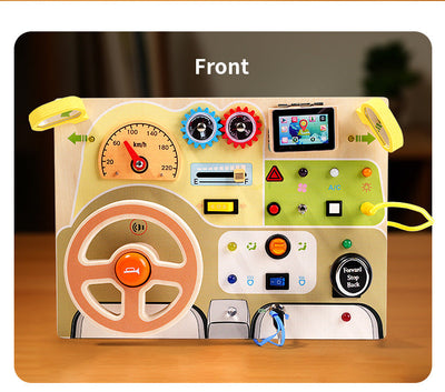 Tableau d'activités de luxe pour enfants Thème conduite LED avec boutons et cadrans lumineux