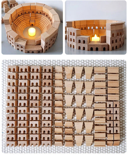 Wooden Roman Colosseum Building Blocks Set