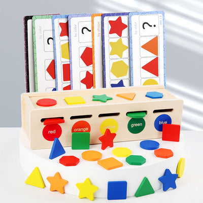 Wooden Category Shape Colour Sorting box Game Montessori inspired Kids Wooden toys